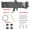 Steering Wheel Cover Hand-Stitch on Black Leather Protector Wrap for