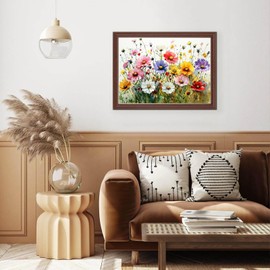 Lxmsja Flower Diamond Art Kits for Adults, Colorful Flower DIY Full Drill Diamond Painting Kits for Beginners, 5D Gem Art Crafts for Adults, Home Wall Decor 16x12 inch