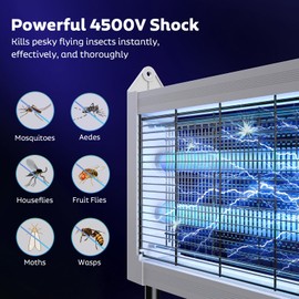 OnBeam Solar Bug Zapper Outdoor, Mosquito Zapper Waterproof Electric Fly Zapper Rechargeable Mosquito Killer Lamp with 10W Solar Panel, 4500V Cordless Fly Trap for Backyard, Patio, Garden, RV, Camping