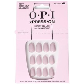 OPI OPI xPRESS/ON Don't Bossa Nova Me Around | Gray Neutral Short Round Press On Nails | With Nail Glue | Long Lasting, Reusable, Non-damaging