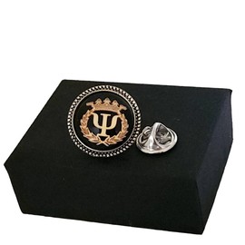 Mens Psi Symbol lapel Pin Brooch and Cufflinks gift for Men, Psychologist Psychiatrist Gift for Men