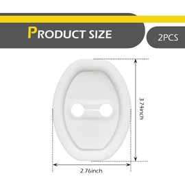 yorpyep Door Latch Protector, Rust-proof Silent and Shock-absorbing Silicone Cover, Tightly Fitting Dust-Proof and Beautiful Decorative Cover, for Most Cars Door Lock Guard Stopper (White)