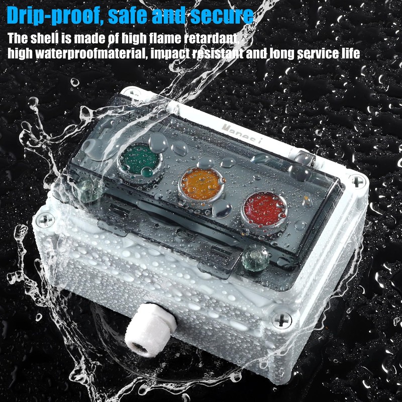 Push Button Switch IP67 Outdoor Waterproof Button Switch Box Green/Yellow/Red