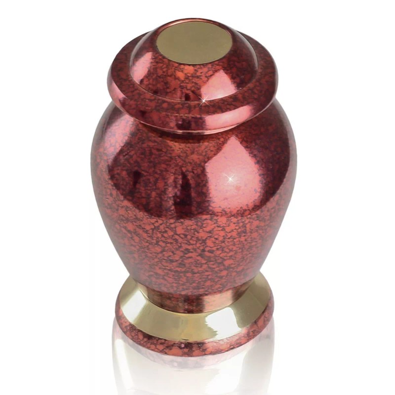 Small/Keepsake 4 Cubic Inches Red Brass Funeral Cremation Urn for