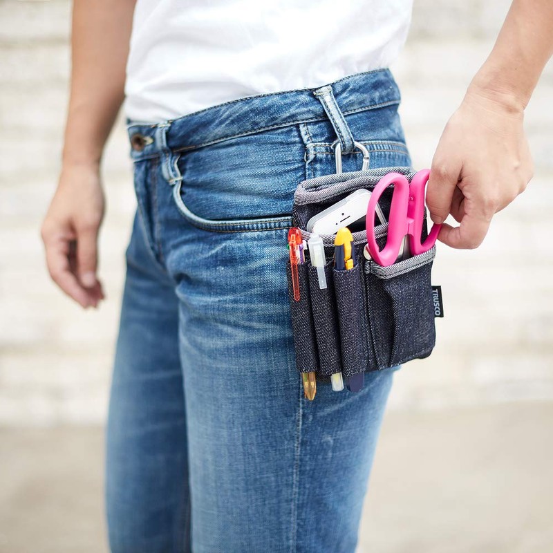 TRUSCO TDC-F202 Denim Flat Case with Lid, Black