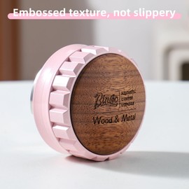 Espresso Coffee Distributor - 58mm Coffee Distributor Pink Espresso Accessories, Heavy Duty Coffee Levelling Tool with Wood Lid, Espresso Hand Tamper Tool Fits 58mm Portafilters (Pink)