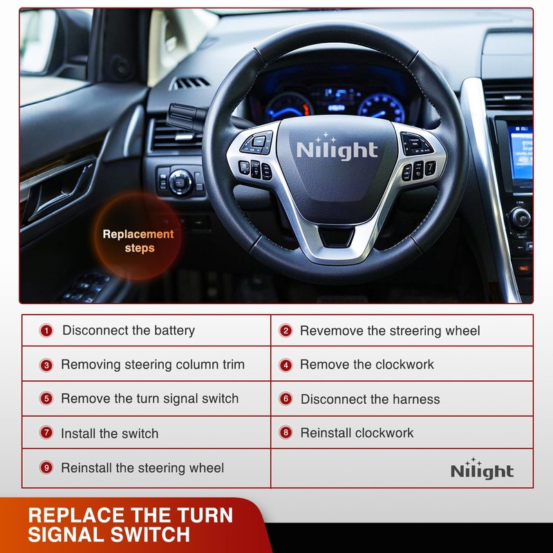 Nilight Turn Signal Switch Compatible with 2011 2012 Ford Edge