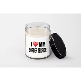 SpreadPassion I Love My Border Terrier Candle - Soy Wax Candle - Hand Poured Candle