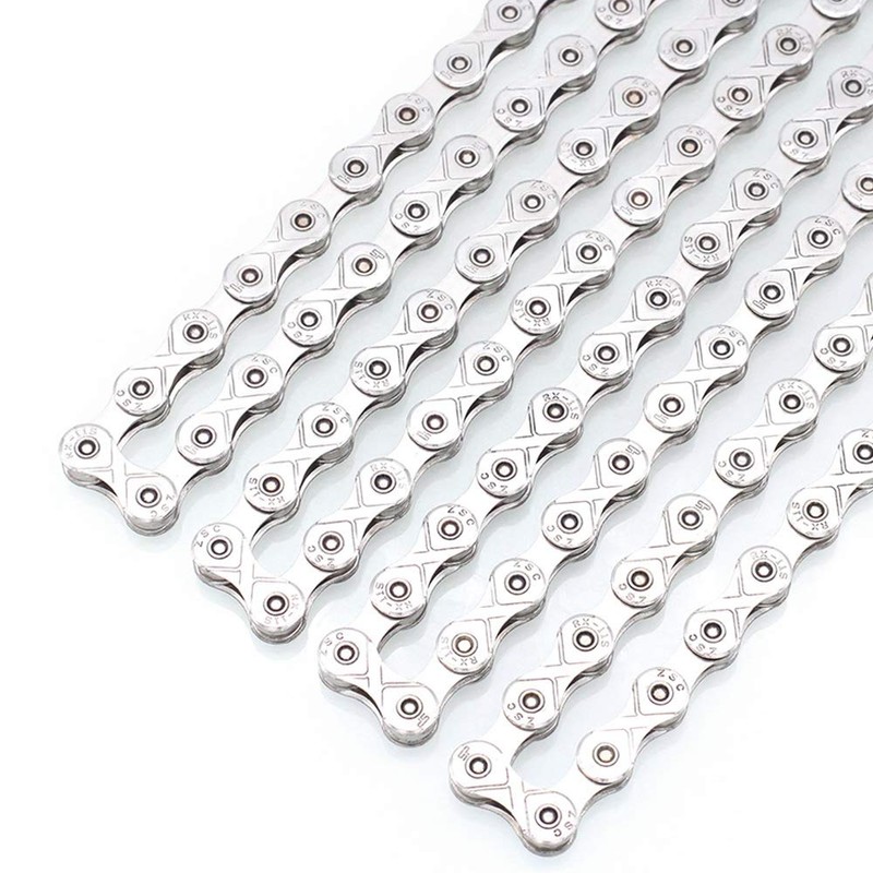 VOANZO Bicycle Chain, Electroplated Silver Rust-proof Mountain Road Bike Chain,