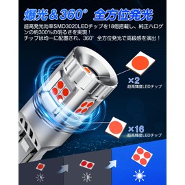 SUPAREE T20 LED Double Sphere Brake Lamp, Explosive Light, High Brightness, Red, T20 LED, Tail Stop Lamp, 360° Omnidirectional Irradiation, Built-In Canceller, For DC 12V Cars, Vehicle Inspection