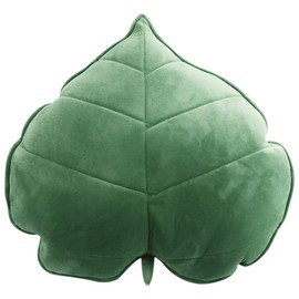 3D Leaf Throw Pillow, Decorative Plant Pillow, Soft Plush Leaf Shaped Cushion, Novelty Plush Backrest Pillow, Comfortable Plant Sleeping Cushion for Bedroom Sofa Couch Living Room 19.7x19.7in (Green)
