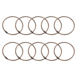 Sourcing Map 12pcs Copper Carbon Steel Shower Curtain Rings, 2.4 Inch Round Snap Hooks