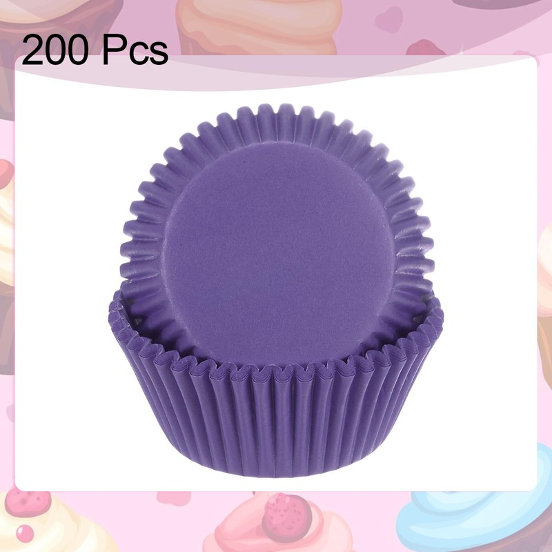 sourcing map 200 Count Cupcake Liners Purple Cupcake Cups Standard