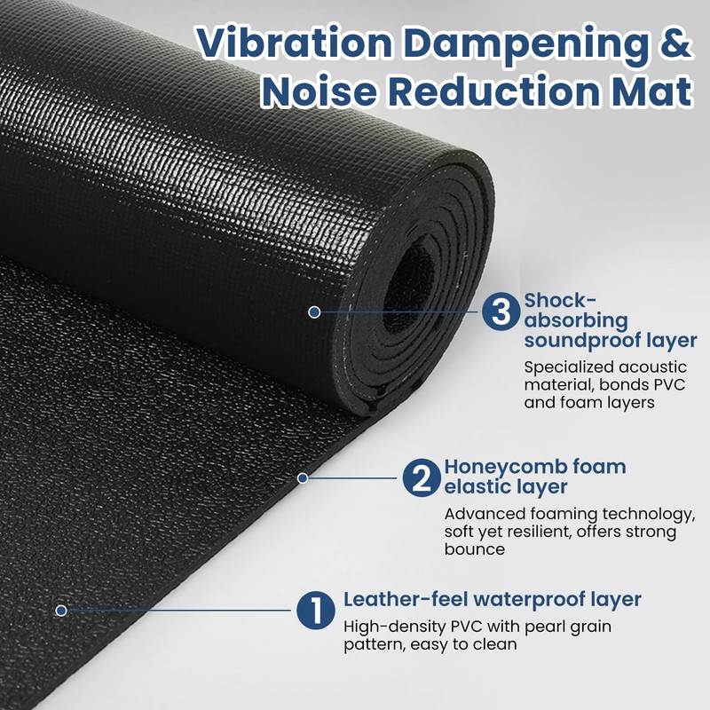 Under Washing Machine Mat , 7mm Thick Rubber Washer Dryer