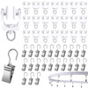 Amyhill 60 Pcs Curtain Track Roller Hooks Rail Ceiling Gliders