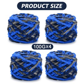 Knitting Wool 4 x 100g Multicolor Crochet Knitting Yarn Soft Chunky Yarn for Yarn Projects Plush Balls Handmade Bags Sweater Shoes Hats Sweater Blankets Scarves (Gradient G)