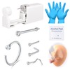 AVYRING 8Pcs Nose Piercing Kit, Piercing Gun Built-in Silver Nose