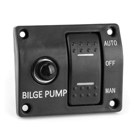 Bilge Pump Switch Panel Bilge Pump R 3-Way Bilge Pump Switch Panel Auto/Off/Manual 12V 24V with LED Indicator Built-In 15A Circuit Breaker