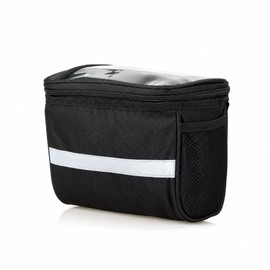 HOMEFISH Bicycle Front Handlebar Storage Bag – Black Size M, Portable Cycling Accessory Pouch for Small Essentials, 1 Piece
