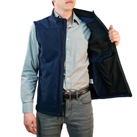 REIMER Men's Softshell Vest Outerwear Windproof Fleece Lined Jacket for Golf Hiking Running (as1, alpha, m, regular, regular, Navy)