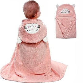 ROMASA - Toalla de baño para bebé con capucha, ultra suave y absorbente, manta de baño para recién nacidos, regalo de ducha