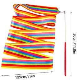 Unvtap Dance Ribbons 10 Pack Gymnastic Ribbon, Dance Ribbons for Children, Ribbon Wand Rhythmic Gymnastic Ribbon for Children Kids Baton Twirling, Dancing Streamer, 10 Colors