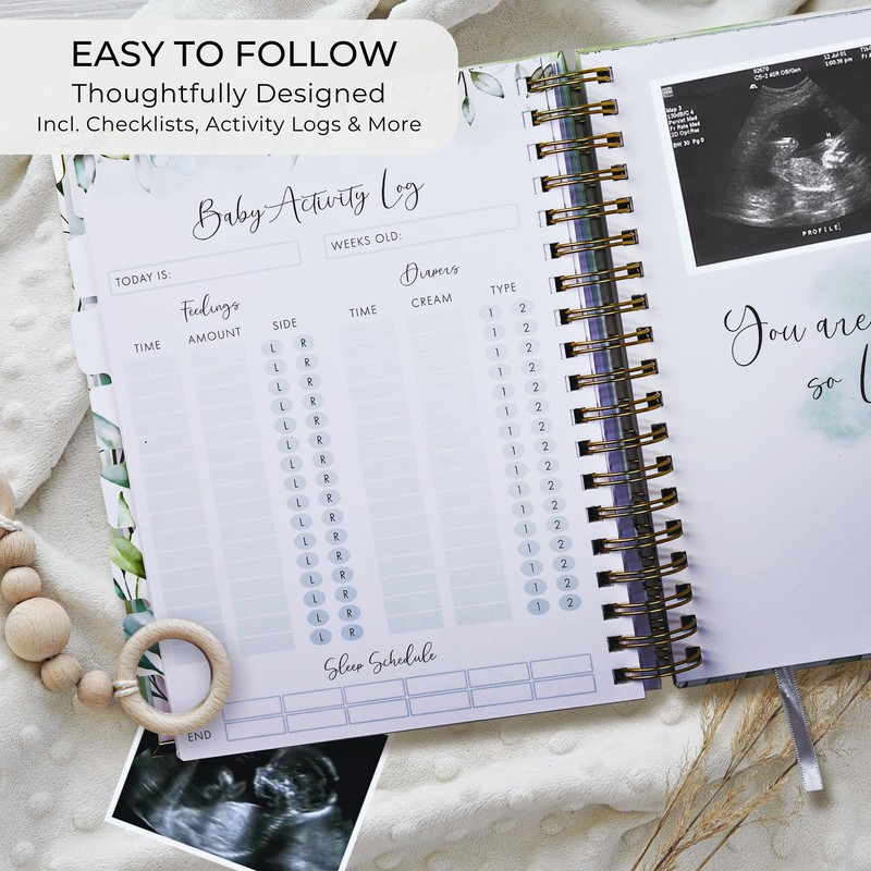 Pregnancy Journal and Memory Book with Stickers and Keepsake Pocket