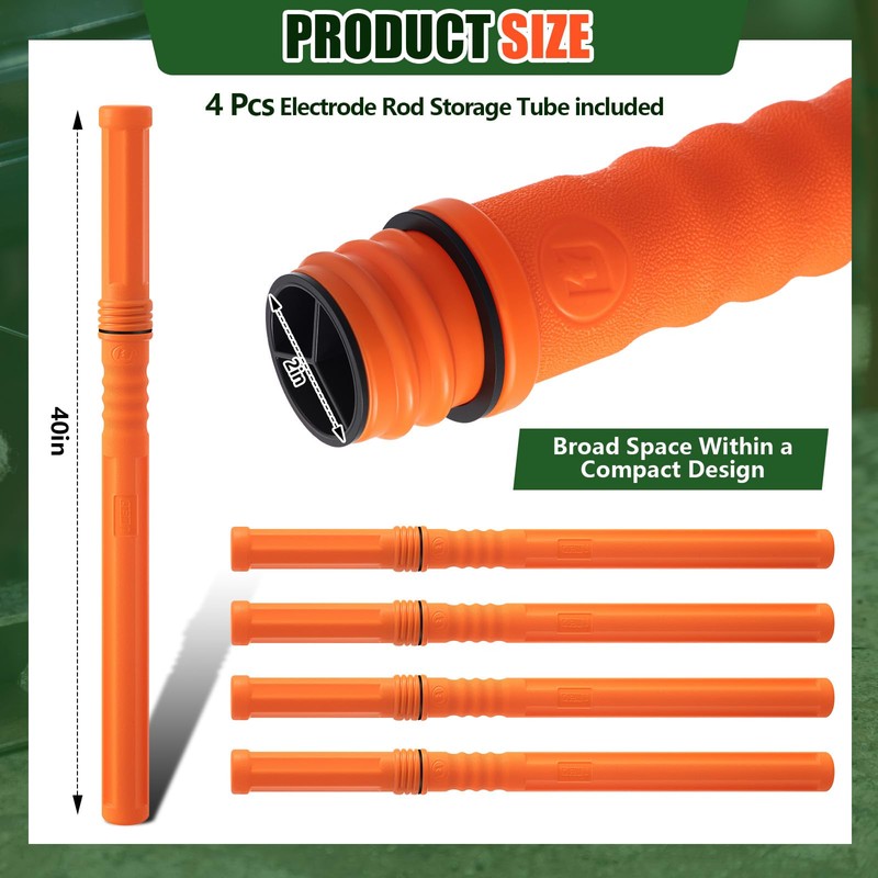 Tandefio 4 Pcs Welding Rod Storage Tube 40 Inch Tig