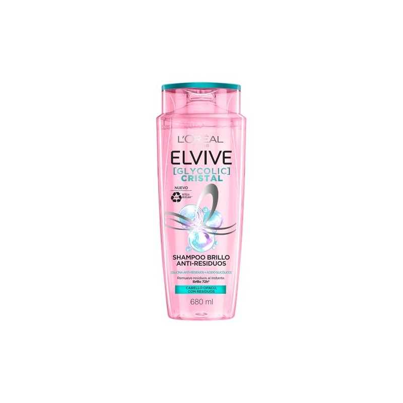 L'Oréal Paris Shampoo Elvive Glycolic Cristal con Glicina Anti Residuos