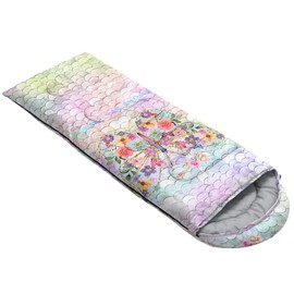 BailiPromise Butterflies Scales Printed Camping Sleeping Bags,Hiking,Waterproof, Backpacking and Outdoors Sleeping Bags for Adults & Kids,3 Season Warm & Cool Weather,Camping Gear Equipment 31x90inch