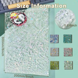 FaeliKnise Acrylic Sheets for Laser Cutting Transparent Glitter Plexiglass Sheet 1/8 Thick Sparkly Acrylic Sheet with Glitter, CO2 Laser Acrylic for Crafts Jewelry Display Sign(12x 8,White, 2)