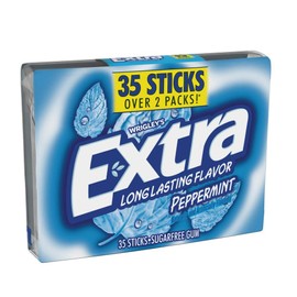 WRIGLEYS EXTRA PEPPERMINT CHEWING GUM SUGAR FREE STICK RP 35 CT - 0022000020361