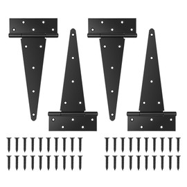 DURIGID 4 Pack 12 Inch Hinges Heavy Duty Gate Door Hinges for Wood, Vinyl and Metal Gates, T Strap Gate Hinges Used for Larger Gates, Barn Doors, and Heavy-Duty Chests or Cabinets