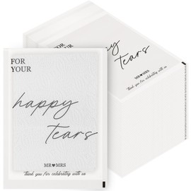 AIOMOB 50 pcs Wedding Tissues Packets For Your Happy Tears Tissues Bags Glassine Travel Tissue Size Packets Bulk items for Wedding Guest Welcome Bags Stuffers