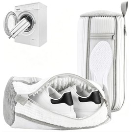 Sezau Shoe Washing Machine Bag 2 Pack with Insole Pocket, White