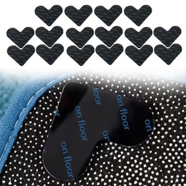 16 Pcs Heart-Shaped Rug Grippers for Carpet-to-Carpet • Mesh Non-Slip Heart Pads • Washable & Reusable Underlay for Hardwood, Tile, Marble Floors