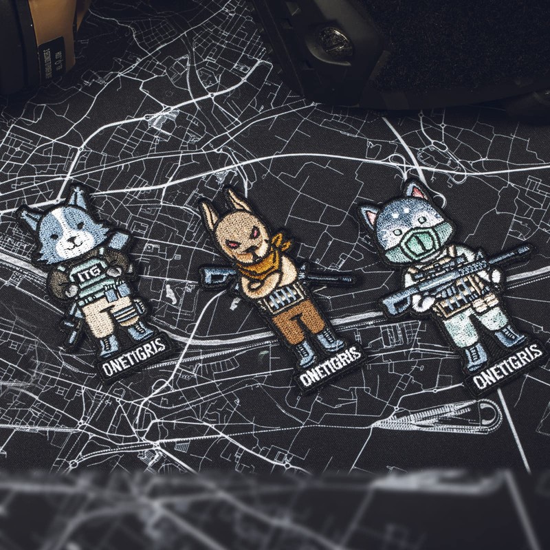 OneTigris Dog Embroidery Morale Patch Mascot Patch/Woven Fabric Velcro Patch