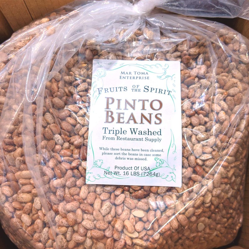 FOTS - Pinto Beans Dry Bulk (16 Pounds) Perfect Refried