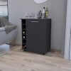 Cisco Black Bar Cart 6 Shelves With Wheels Modern Kitchen