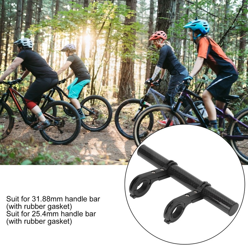 20CM Carbon Tube Bicycle Handlebar Extender Bracket Mount Bike Headlight