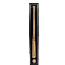 DisplayGifts Pro Collector's Baseball Bat Display Case Wooden Frame with Acrylic Transparent Door Holder Rack Cabinet Wall Mounted Shadow Box Vertical or Horizontal, w/98% UV Protection-Lock.