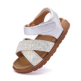 BMCiTYBM - Sandalias de bebé para niñas y niños, transpirables, zapatos de verano para niños pequeños, antideslizantes, 6, 9, 12, 16, 18, 24 meses, 3-Plateado (3-Silver), 18-24 Months Toddler