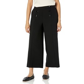 Karl Lagerfeld Paris Women's Suiting Crop Pant, Black, 2
