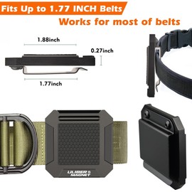 ULIBERMAGNET Magnetic Tool Holster, Heavy Duty Clip-On Belt Holder, Soild Aluminium Strong Tool Holster Belt Clip for Screwdrivers, Drills, Hammer, Pliers, Nails, Hardware Tools