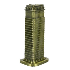 TOPBATHY Retro Manhattan Skyscraper Model - Alloy Statue for Home Decor, 7X3X7 Inches
