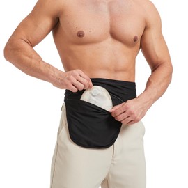DERAYMI Stoma Belt, Stealth Belt for Ostomy Bags for Men and Women, Colostomy Bag, Stoma Accessories, Adjustable Ostomy Belt, Black, Suitable for Sports, Swimming and Outdoor Activities (M)