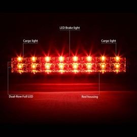DNA MOTORING 3BL-FSPRAN99-LED-RD Red Lens LED High Mount 3rd Third Brake Light [Compatible with 93-11 Ranger / 99-16 F250-550 SD / 95-03 B2300 B2500 B3000 B400]