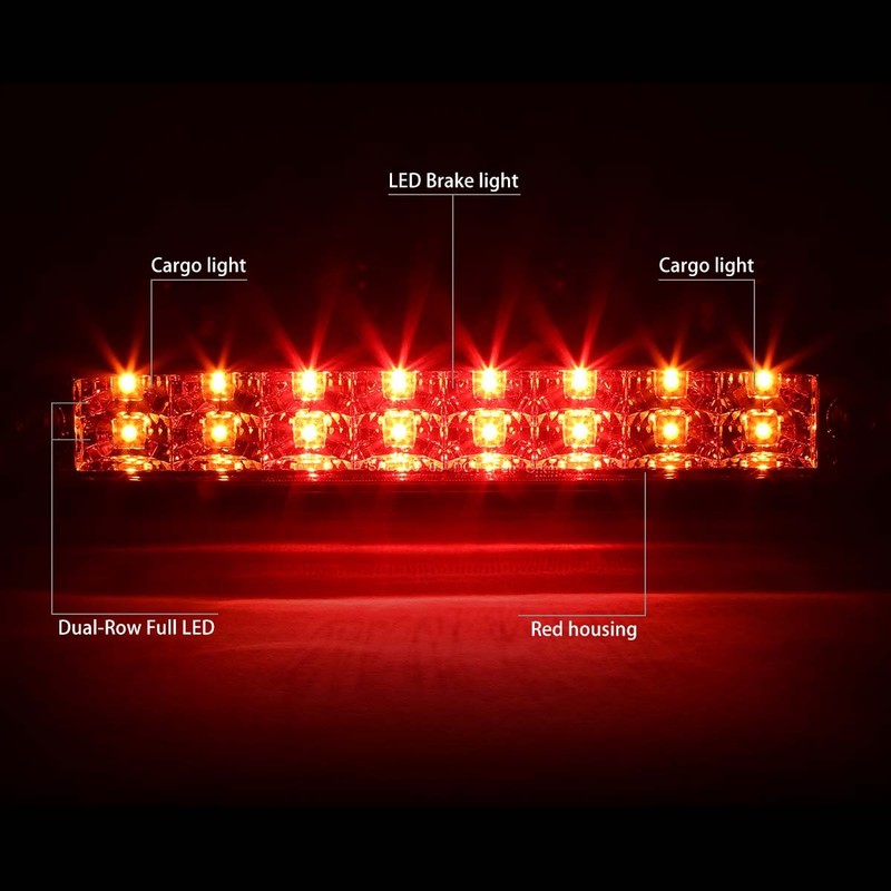 DNA MOTORING 3BL-FSPRAN99-LED-RD Red Lens LED High Mount 3rd Third