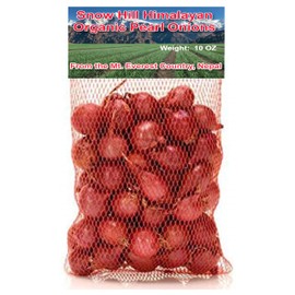 Snow Hill Himalayan Fresh Organic Red Pearl Onions 10 Ounce - Product of Mt. Everest Country, Nepal – Delivery Within 2-4 days All Over USA