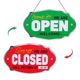 PETCEE Close Open Sign for Business - 11.8"x6.6" Closed Open Signs for Business with Display Specially for Restaurants Stores and Bars Effortlessly Set Your Business Hours